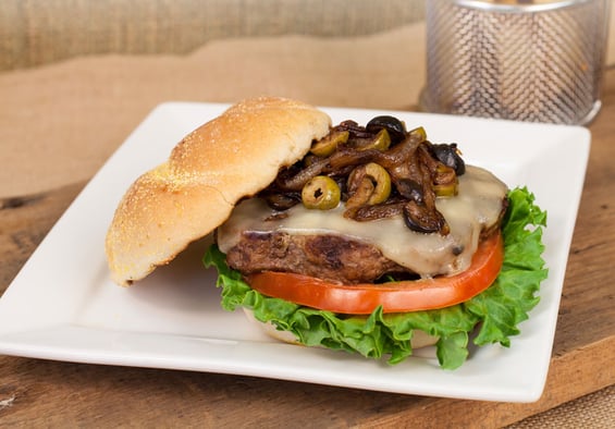 Foodservice Mixed Olive & Swiss Burger