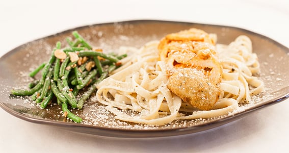 Foodservice Recipe - Chicken Parmesan with Green Bean Almondine