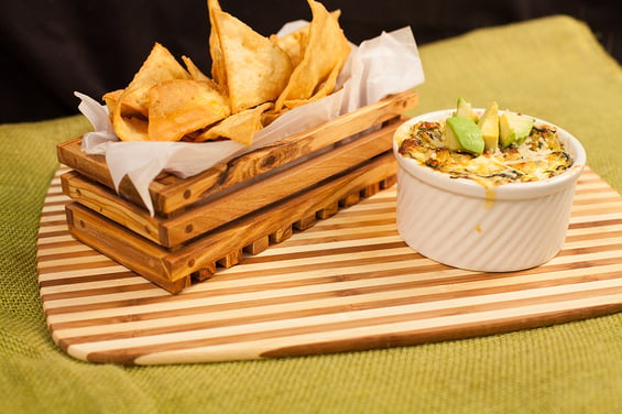 Foodservice recipe - Spin Art Dip with Lavash Triangles
