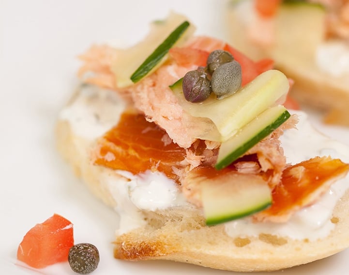 Foodservice Recipe_Smoked Salmon Crostini Appetizer Foodservice Recipe_Smoked Salmon Crostini Appetizer