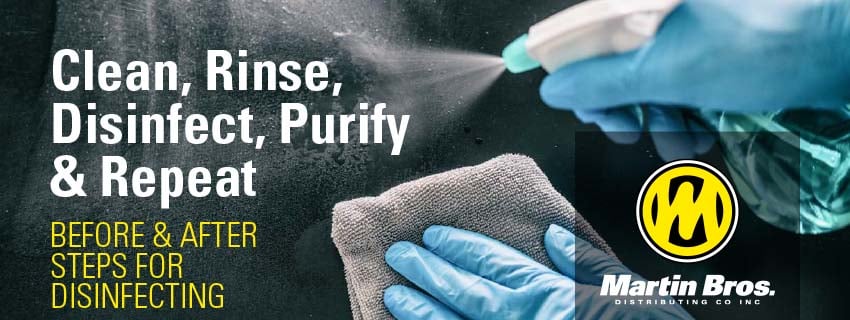 Clean, Rinse, Disinfect, Purify and Repeat - Steps for Disinfecting